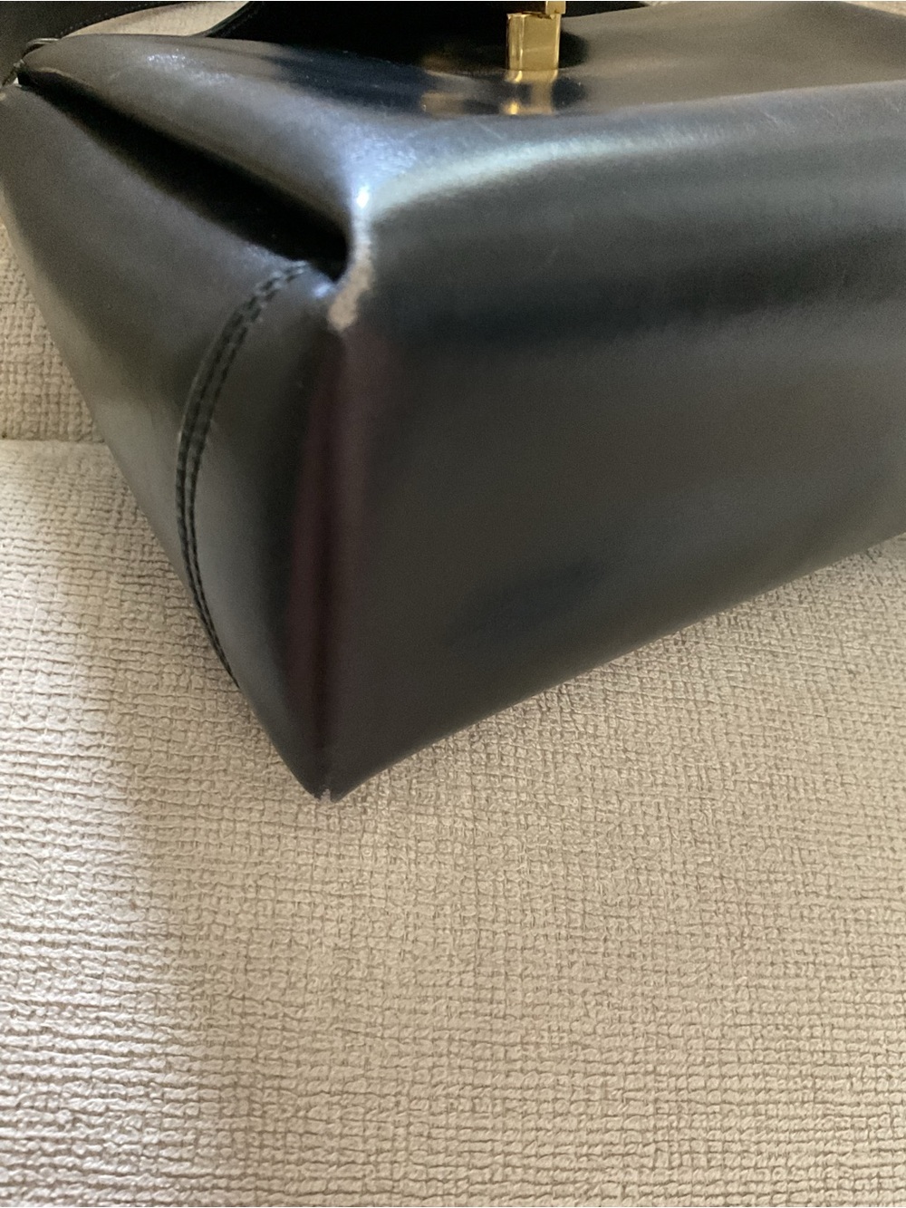 Gucci Vintage Kelly Black Leather Bag - Picture 5 of 9